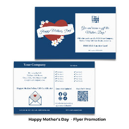 Red Heart Mother's Day Promotion Blue White Flyer