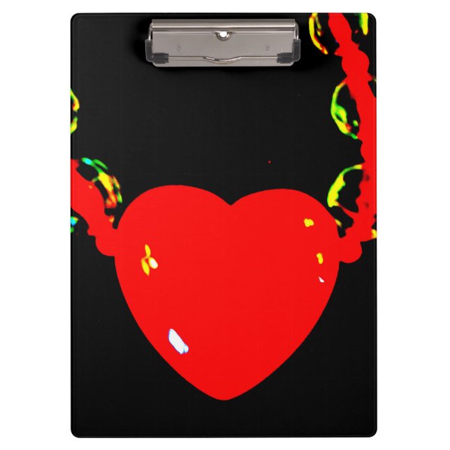 Red Heart Necklace Clipboard (Front)