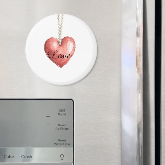 Red Heart Necklace Magnet (In Situ (Fridge))