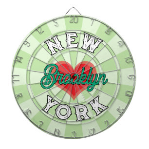 Red Heart NEW YORK Green Custom Name, Light Green Dartboard