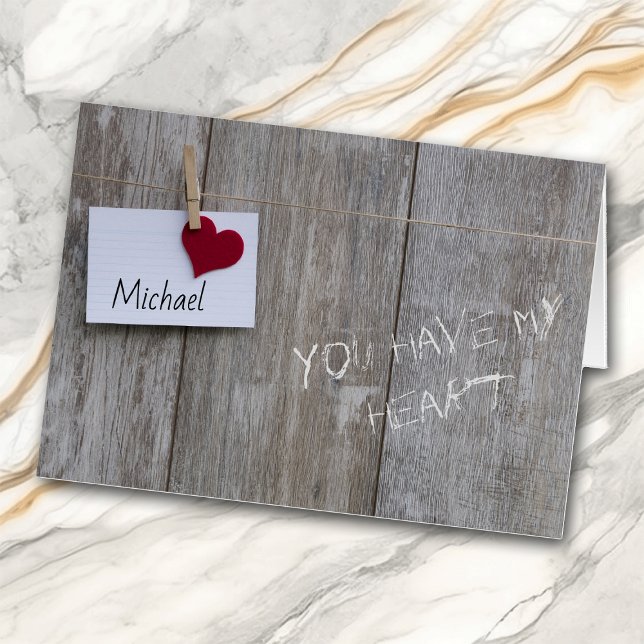 Red Heart Note sur la carte Valentine personnalisé (Créateur téléchargé)