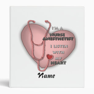 Red Heart Nurse Anesthetist Binder