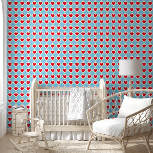 Red Heart Nursery Wallpaper