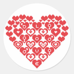 Red HEART of hearts Classic Round Sticker