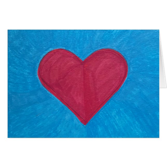 Red Heart on BLUE FIELD (Front Horizontal)