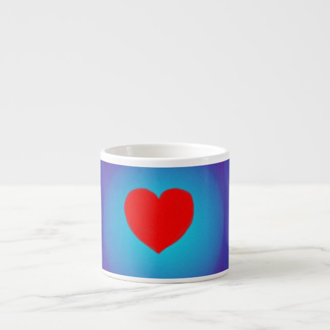 Red Heart on Iluminated Blue> Coffee Mug (Front)