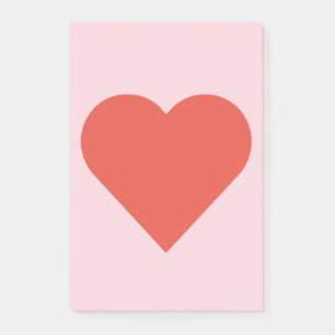 Red Heart on Pink Background Post-It Note