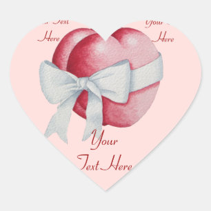 red heart on pink background sticker