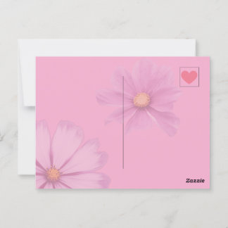 Red heart on pink - Postcard postcard