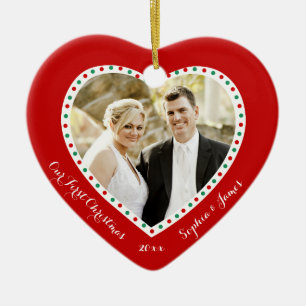 Red Heart Our First Christmas Ornament