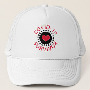Red Heart Pandemic Coronavirus Covid-19 Survivor Trucker Hat
