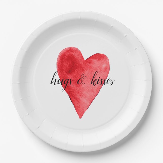 Red Heart Paper Plate (Front)