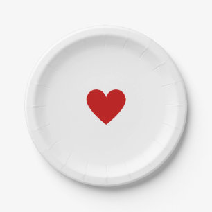 Red Heart Paper Plate