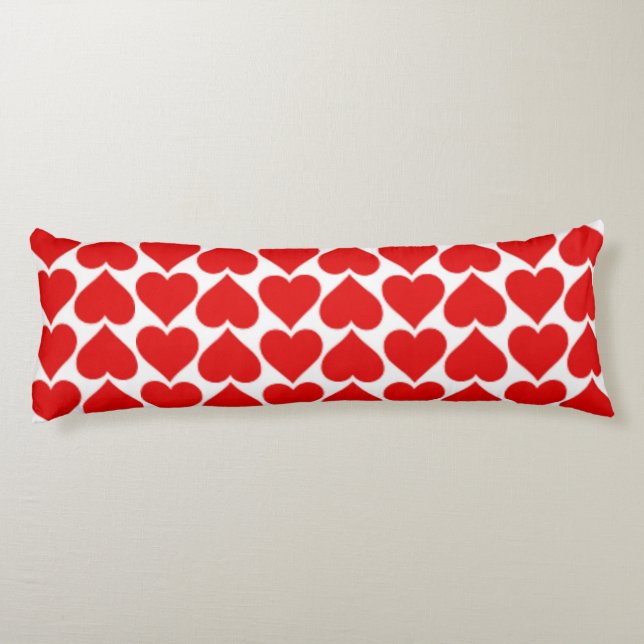 RED HEART PATTERN BODY PILLOW (Back)