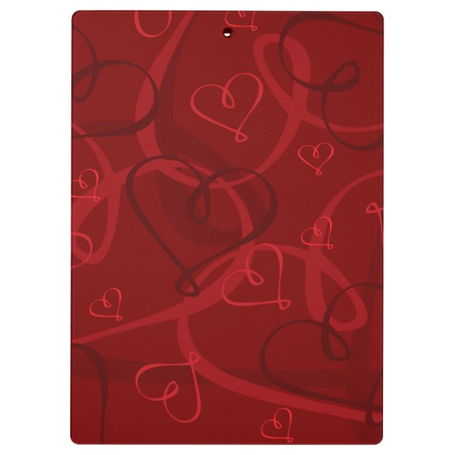 Red heart pattern clipboard (Back)