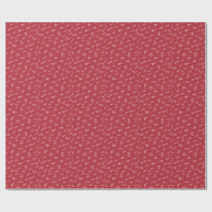 Red Heart Pattern Customized Name Valentin's Day  Wrapping Paper