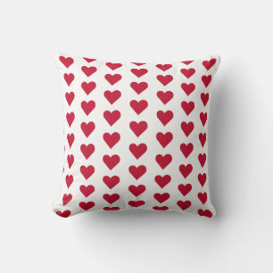 Red Heart Pattern Love Graphic Throw Pillow