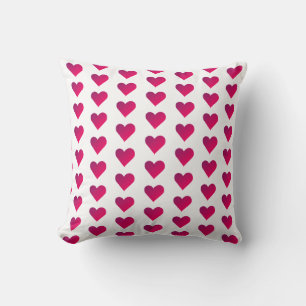 Red Heart Pattern Love Graphic Throw Pillow