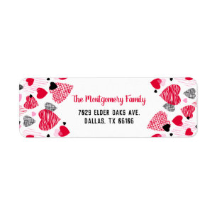 Red Heart Pattern Personalized Valentine