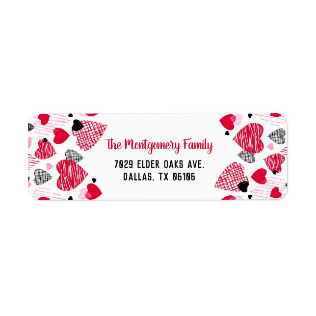 Red Heart Pattern Personalized Valentine (Front)