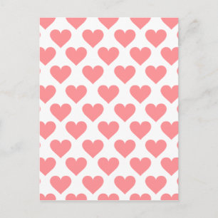 Red Heart Pattern Postcard