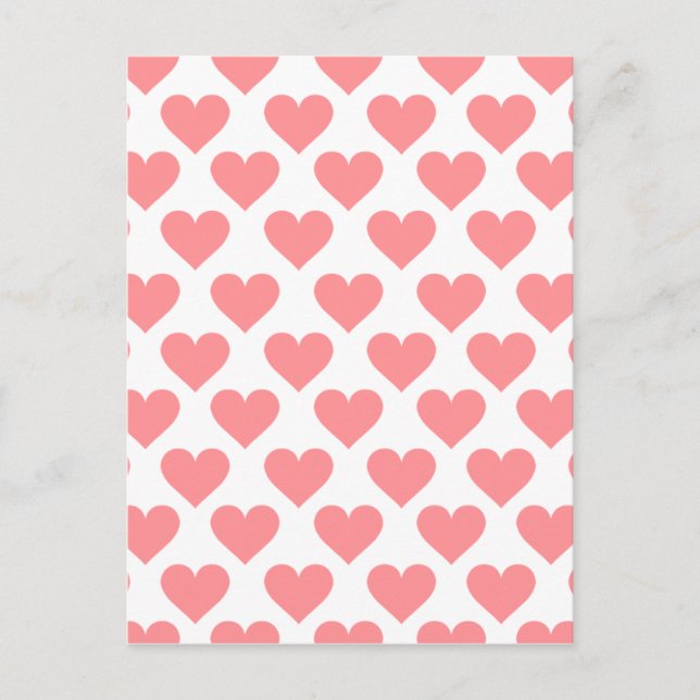 Red Heart Pattern Postcard (Front)