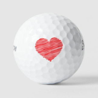 Red Heart Pattern Srixon Soft Feel 13 Gift Golf Balls