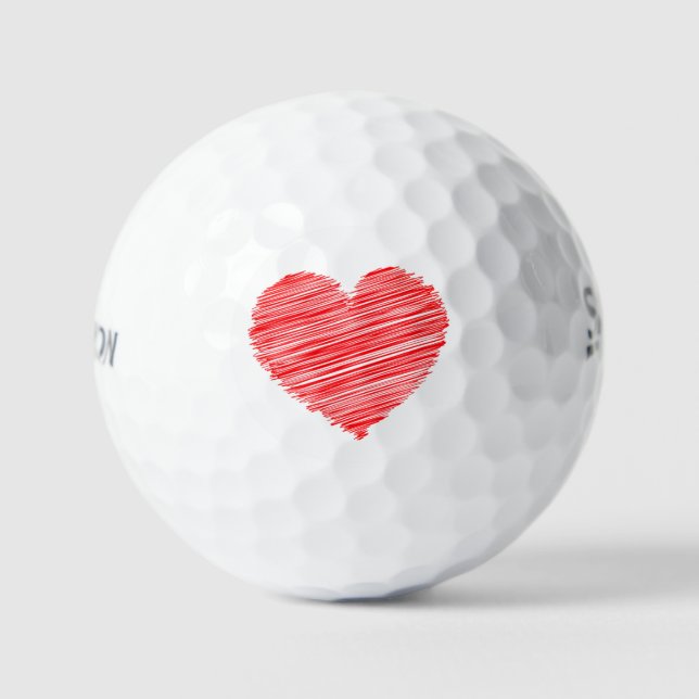 Red Heart Pattern Srixon Soft Feel 13 Gift Golf Balls (Front)