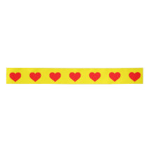 Red Heart Pattern Yellow Background