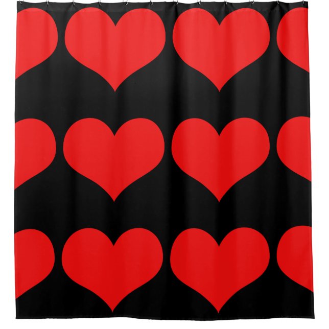 Red Heart Patterns Cute Black Custom Colour Pretty (Front)