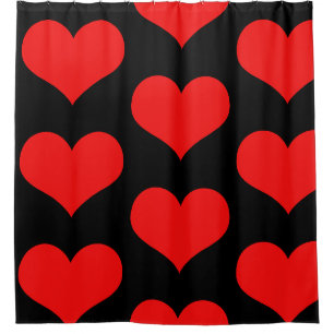 Red Heart Patterns Cute Black Custom Colour Stylis