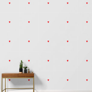 Red Heart Patterns Light Grey Elegant Lovely Cute Wallpaper