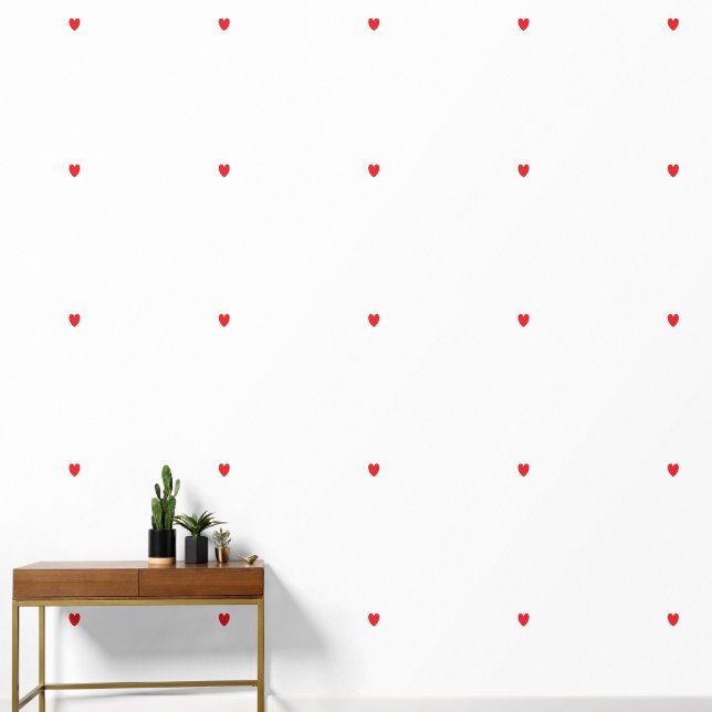 Red Heart Patterns Solid White Elegant Lovely Cute Wallpaper (Hallway)