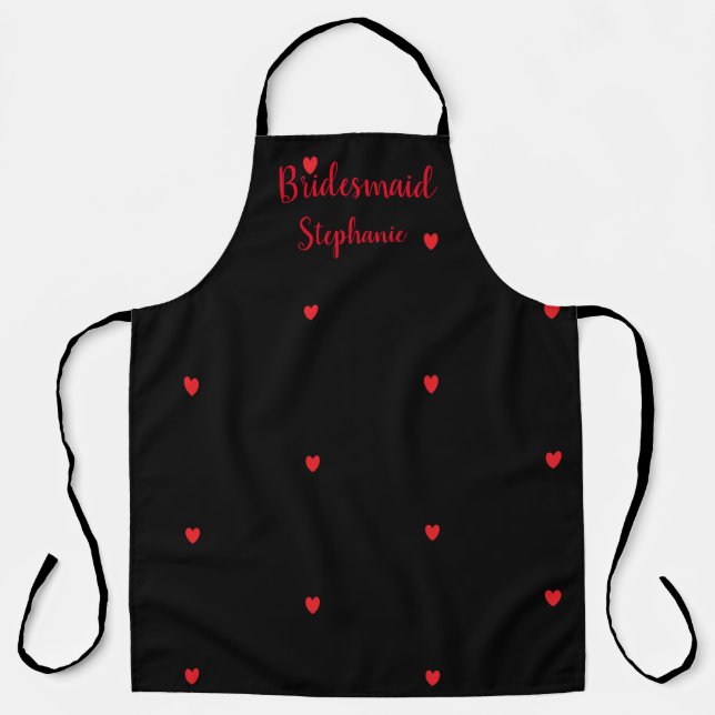 Red Heart Patterns Weddings Bridal Bridesmaid Apron (Front)