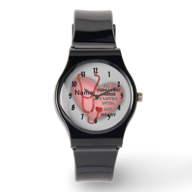 Red Heart Pediatric Nurse Watch (Front)