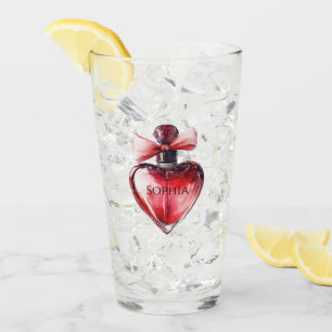 Red Heart Perfume Bottle Glass