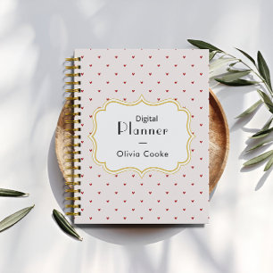 Red Heart Personalized Planner With Custom Name