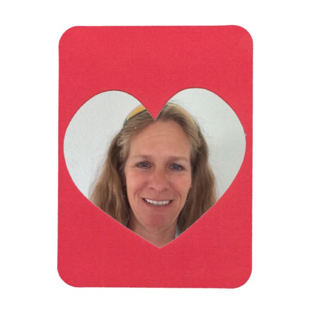 Red Heart Photo Frame Magnet (Vertical)