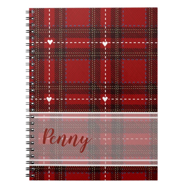 Red Heart Plaid Notebook (Front)