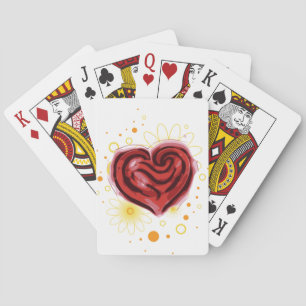 Red Heart Playing Cards