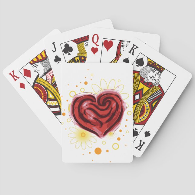 Red Heart  Playing Cards (Back)