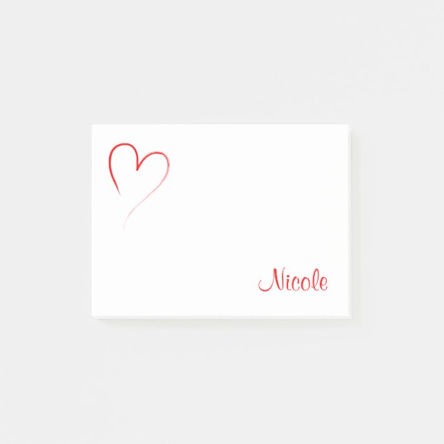 Red Heart Post-it Notes (Front)