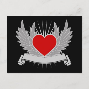 Red heart postcard