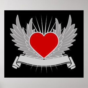 Red heart poster