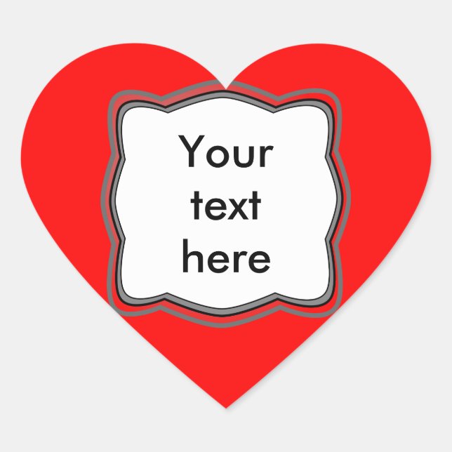 Red Heart Print Heart Sticker (Front)