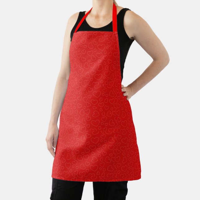 Red heart queen of hearts apron (Insitu)