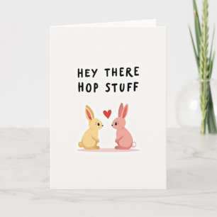 Red Heart Rabbits Love Card