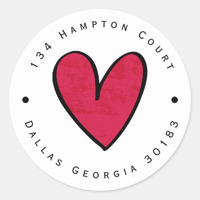 Red Heart Return Address Labels (Front)