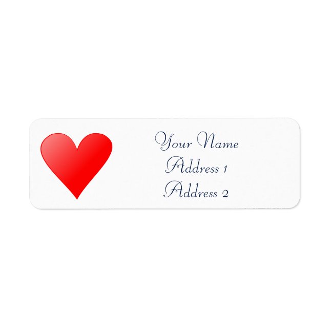 Red Heart Return Address Labels (Front)