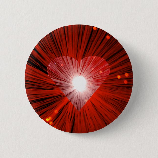 Red Heart round button badge (Front)